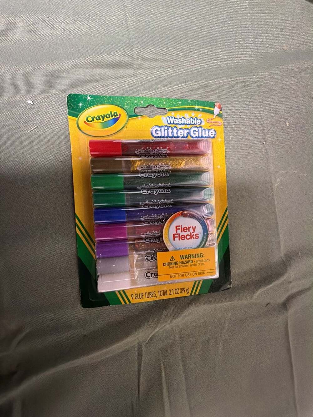 Crayola Washable Glitter Glue, 0.35 oz, Assorted Colors, 9/Pack